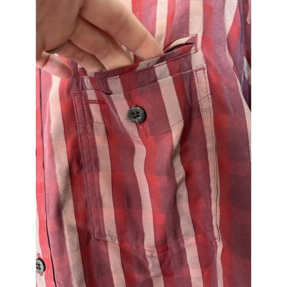 Rei Adventures Microcheck Long Sleeve Button Up Mens XL Outdoors Camping Hiking - Picture 2 of 10